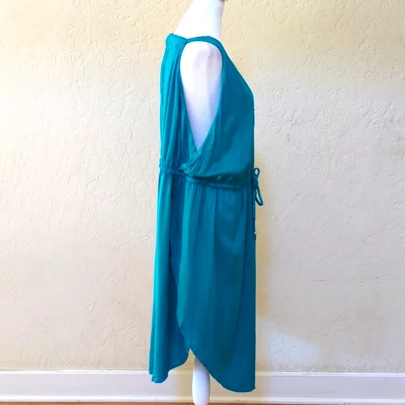 Swimsuits for All Teal Tenley Surplice Coverup Short Dress Size 18/20 - Picture 9 of 12